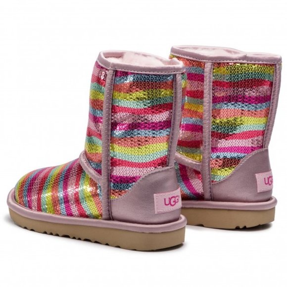 UGG Classic II Mural Rainbow Sequin Sheepskin Boot - Picture 1 of 2